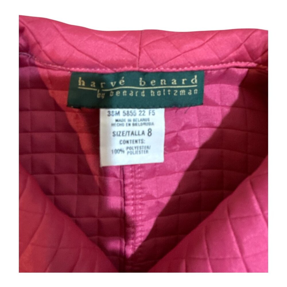 Harve Benard Open Front Quilted Blazer Jacket Pink Women's Size 8 - Picture 5 of 7